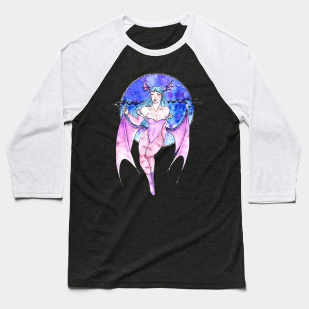 Morrigan Aensland Baseball T-Shirt by Nenril